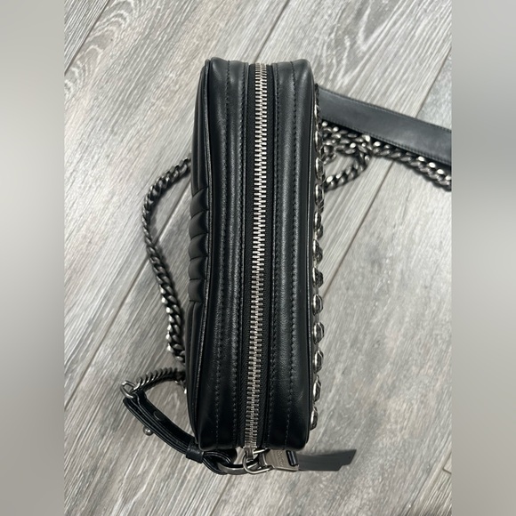 Prada Rhinestone Embellished Diagramme Quilted Camera Bag BLK Leather Cristal - Picture 14 of 17